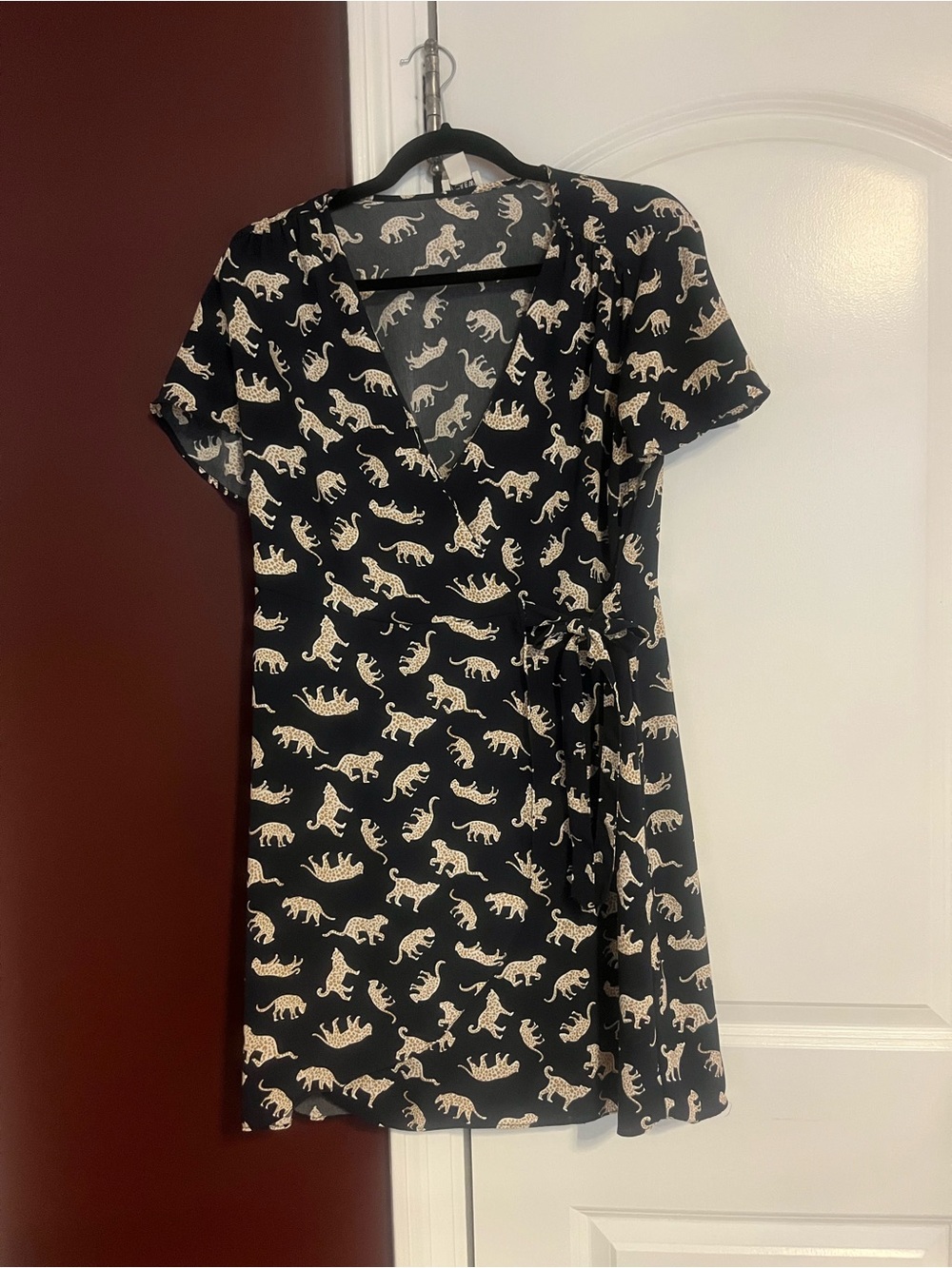 J.Crew Wrap Dress with Leopard Print